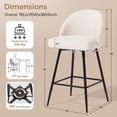 thumbnail image 3 of JULY'S SONG Counter Height Bar Stools with Back Sets of 2, 360°Swivel Upholstered Barstools with Metal Legs, 27" Seat Height Bar Stool for Kitchen Island, Beige, 3 of 9