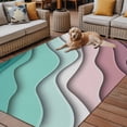 thumbnail image 4 of 6' x 9' Outdoor Rug, Green Ombre Outdoor Washable Rug Large Floor Carpet, Modern Geometric Abstract Dark Red Cream Non Shedding Area Rug for Outside Patio RV Porch Deck Balcony Camping Living Room, 4 of 9