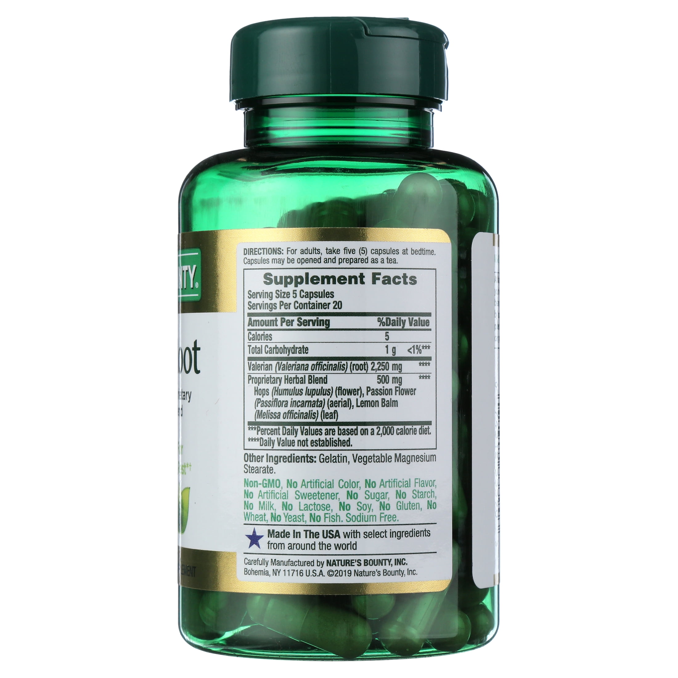 Nature's Bounty Valerian Root Sleep Aid Capsules, 450 Mg, 100 Ct