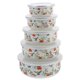 thumbnail image 1 of 5Pcs Enamel Mixing Bowl Set Vintage Enamel Bowl with Lid Chinese Style Soup Bowls, 1 of 3
