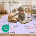 thumbnail image 4 of ODIKA 9'x12' Washable Area Rug Japanese Arching Motif Petals Cherry Tufted Chinese Asian Plum for Great Room, Indoor Concept, Large Living Room, Low Pile, Flatwoven, 4 of 7