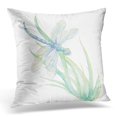 thumbnail image 1 of RYLABLUE Taie d'Oreiller Libellules Aquarelle Libellule en Bleu et Vert Insectes 20x20 Pouces, 1 of 1