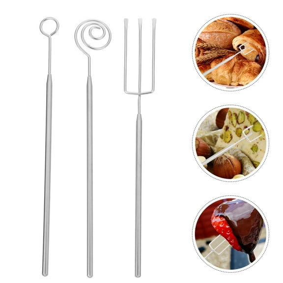 WASHWEPE Stainless Steel Chocolate Dipping Tool 3Pcs 7.9Inches