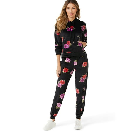 

Sofia Intimates by Sofia Vergara Women s and Women s Plus Size Cropped Hoodie and Jogger Pants Set 2-Piece