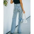 thumbnail image 3 of Women High Waist Distressed Flare Jeans Ripped Hole Denim Pants, 3 of 4