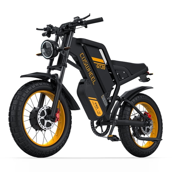 COSWHEEL GT20 PRO 4000W Electric Bike for Adults, Dual Motor 30+mph Ebike with 48V 25Ah+15Ah Removable Batteries, 20"x4 Tires, LCD, Hydraulic Brakes, UL2849