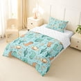 thumbnail image 2 of Manfei Kawaii Cowgirl Boots Hat Twin Comforter Sets 2pcs,Western Cactus Horseshoe Bedding Set,Light Cyan Beige,1 Comforter and 1 Pillowcase,Reversible, 2 of 6