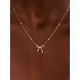 thumbnail image 2 of Bow Pendant Beaded Chain Necklace Multicolor Goldtone Fashion Jewelry, 2 of 7