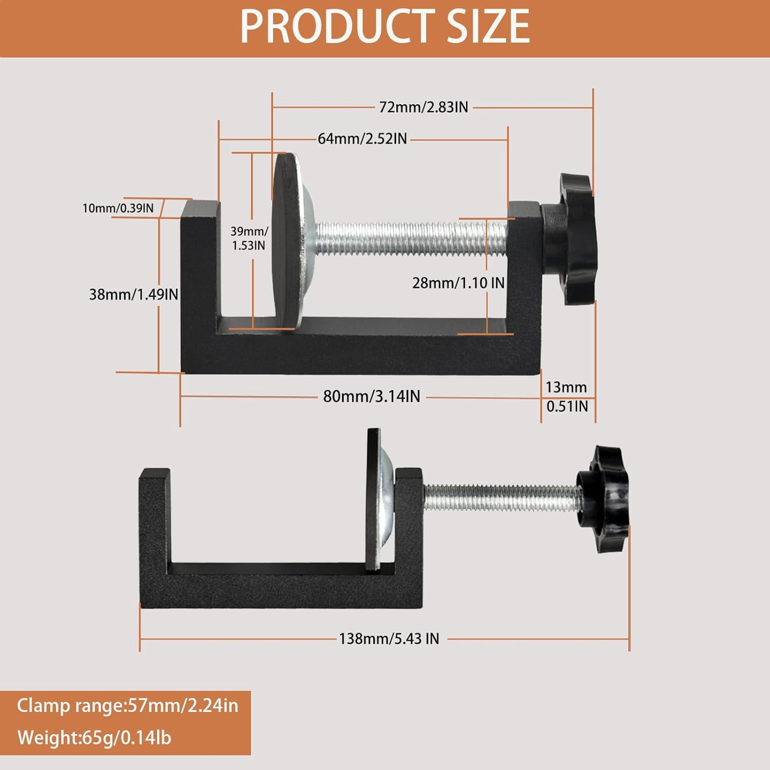 ABCISI C-Clamp for Woodworking/Welding/Building, Heavy-duty Mini Clamps Small G Clamp, Small Household Table Desk Clamp Universal Cabinet Installation Clamps, 4pcs