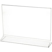 Plymor Clear Acrylic Sign Display / Literature Holder (Side-Load), 11" W x 7" H (2 Pack)