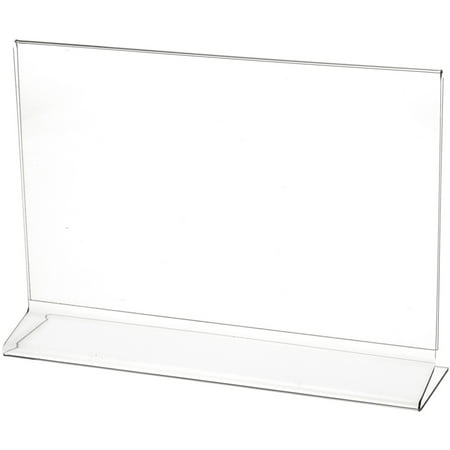 Plymor Clear Acrylic Sign Display / Literature Holder (Side-Load), 11" W x 7" H (2 Pack)