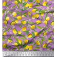 thumbnail image 1 of Soimoi Poly Georgette Fabric Leaves,Floral & Lemon Vegetable Printed Fabric 1 Yard 42 Inch Wide, 1 of 3