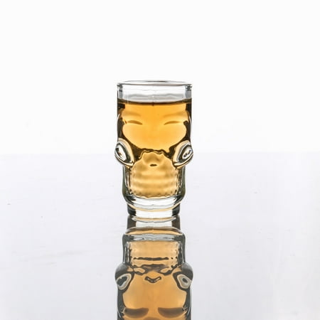 - 3D Transparent Creative Skull Shot Glass Crystal Head Cup for Whiskey Home Bar