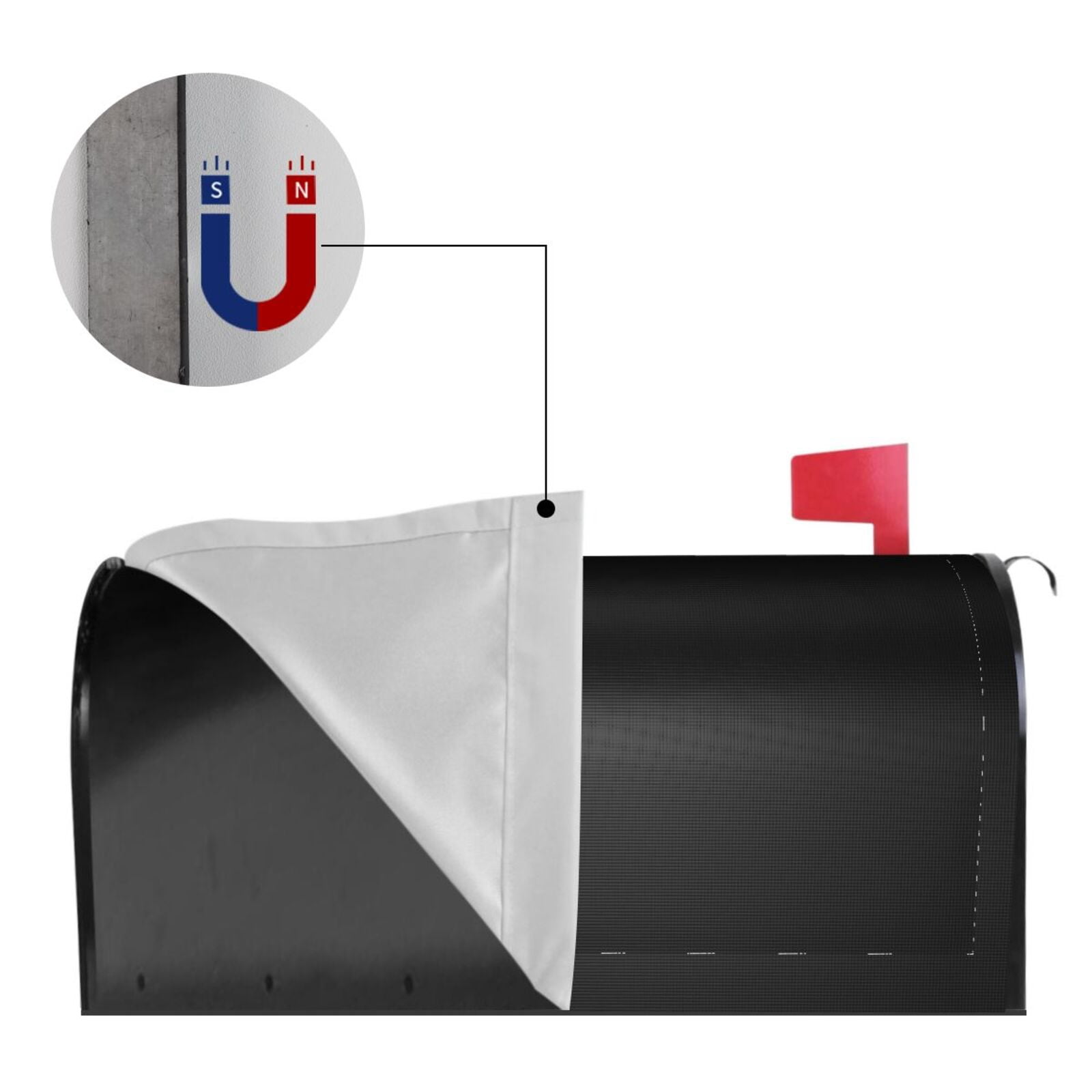 Gukieu Black Print Magnetic Mailbox Cover, Sun-proof and Waterproof Home Yard Mailbox Cover-21x18 in