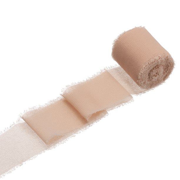 Uxcell 1 rollo de cinta de gasa, cinta de flecos hecha a mano de 1.5 pulgadas x 5 yardas para envolver ramos de flores, decoración de bodas, manualidades de bricolaje, rosa oscuro