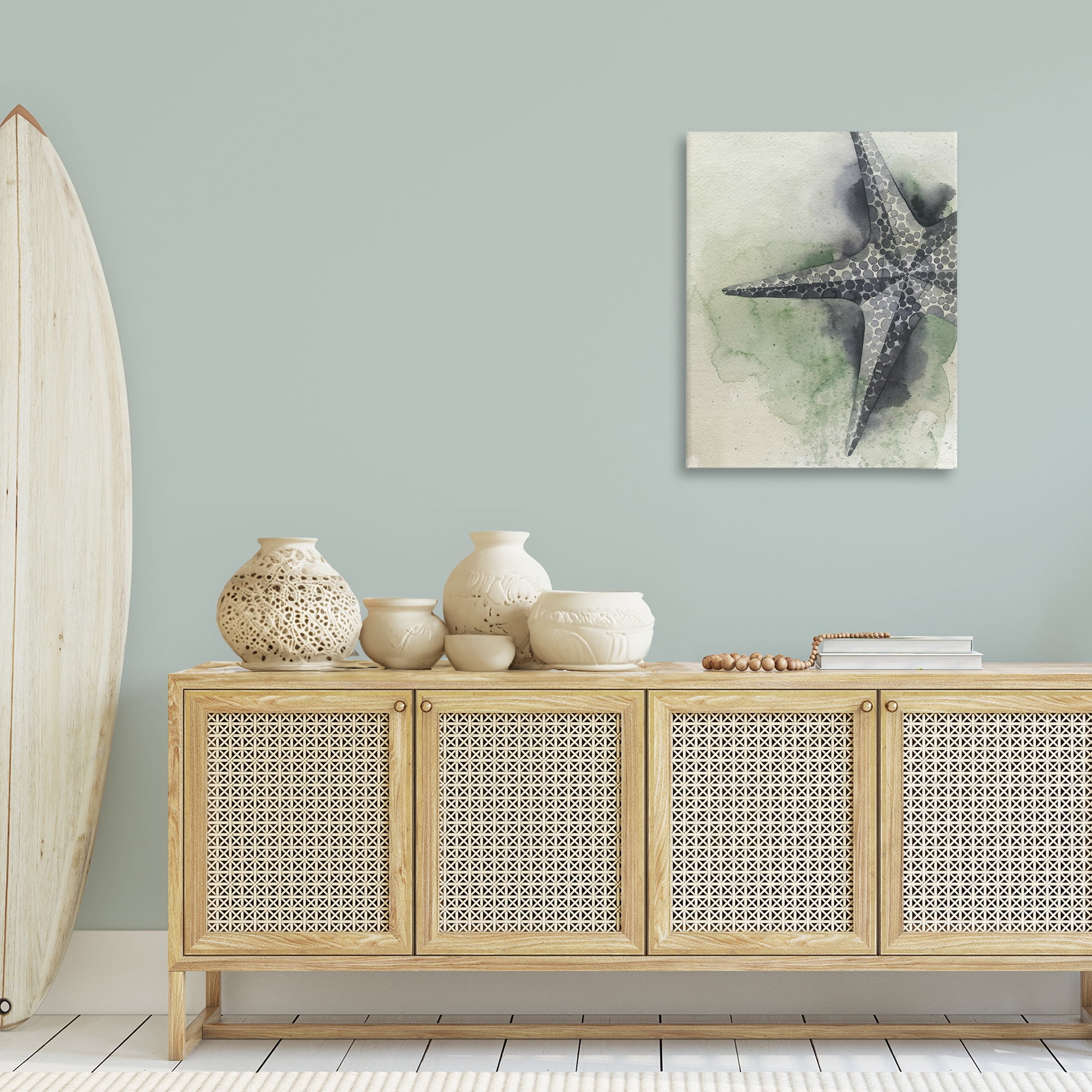 Stupell Industries Spotted Grey Starfish Animals & Insects Painting Gallery Wrapped Canvas Art Print Wall Art, 24 x 30
