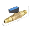 thumbnail image 3 of Greensen Valve à Bille Réfrigérante, 1/4SAE Outils de Réfrigérateur de Climatisation Valve de Contrôle de Réfrigérant Adaptateur de Valve à Bille Fluorée, Valve de Charge de Climatisation, 3 of 8