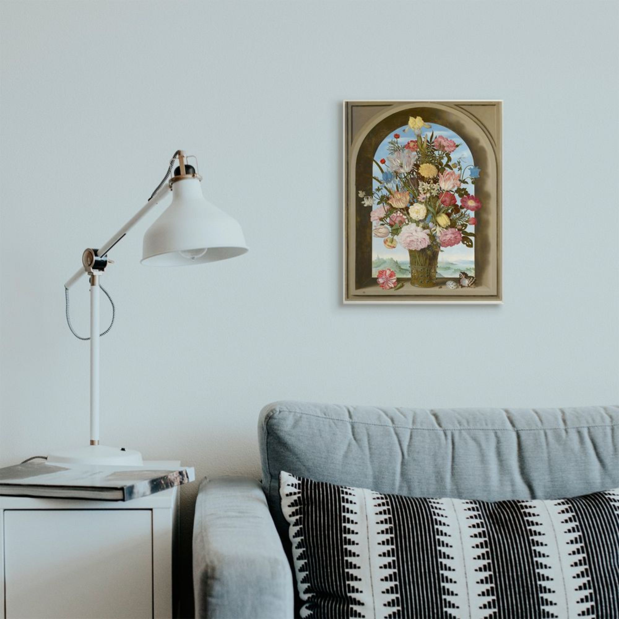Stupell Industries Vintage Floral Bouquet Brown Gothic Window Arch Design by Ziwei Li
