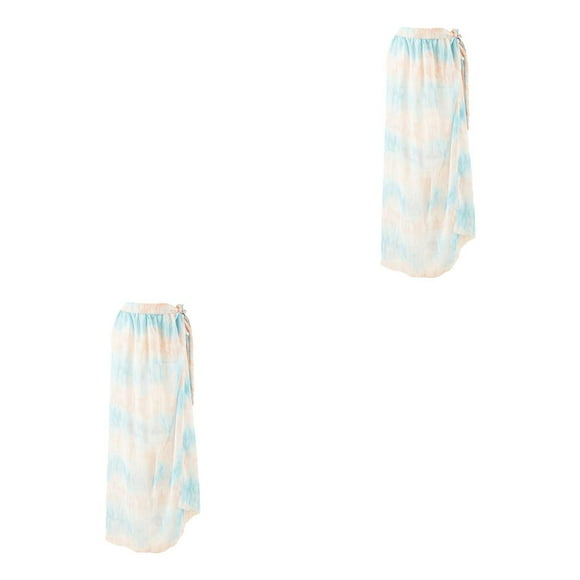 Yuarrent de mujer Secado rápido Cubrir Verano Playa Envoltura Ropa de playa Raya Gradiente Type1 NO1