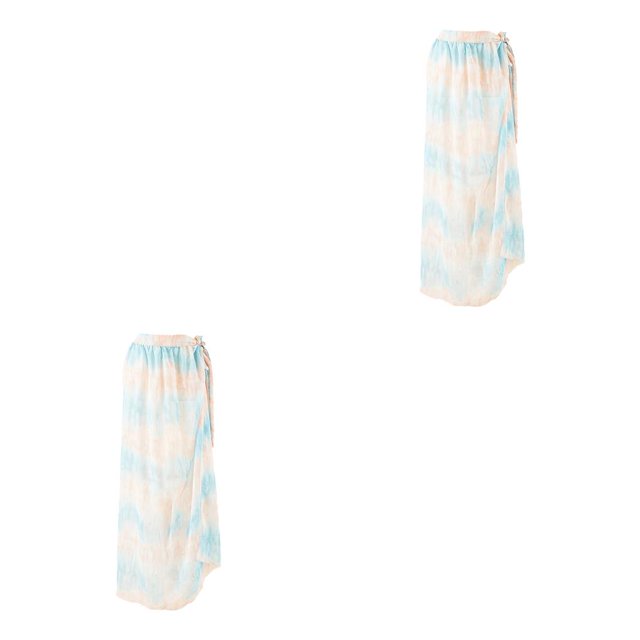 Eigraketly de mujer Gasa Cubrir Traje de baño Verano Playa Envoltura Ligero Cómodo Traje de baño Ropa de playa Gradiente de rayas Type1 NO1