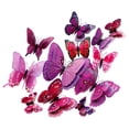 thumbnail image 5 of 12 Pcs Butterfly Wall Decor,3D Butterflies Stickers,Double Layer Butterfly Decorations,Reusable Butterfly Wall Decals,Butterflies Sticker with Magnets for Home Bedroom,Room Decoration,Purple, 5 of 7