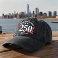 thumbnail image 4 of GrmtClth Usa 250th Anniversary Hat Patriotic Caps 1776-2026 Commemorative Baseball Caps Retro Traditional Soft Independence Washed Hat Men and Women Black One Size, 4 of 5