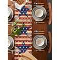 thumbnail image 2 of nqOlkjepod Independence Day Table Runner 120 Inches Long Farmhouse Dress Scarves, Vintage Red Blue Star Striped Dining Tablerunner for Coffee Table/Kitchen Island/Party Décor, 13" x 120", 2 of 8