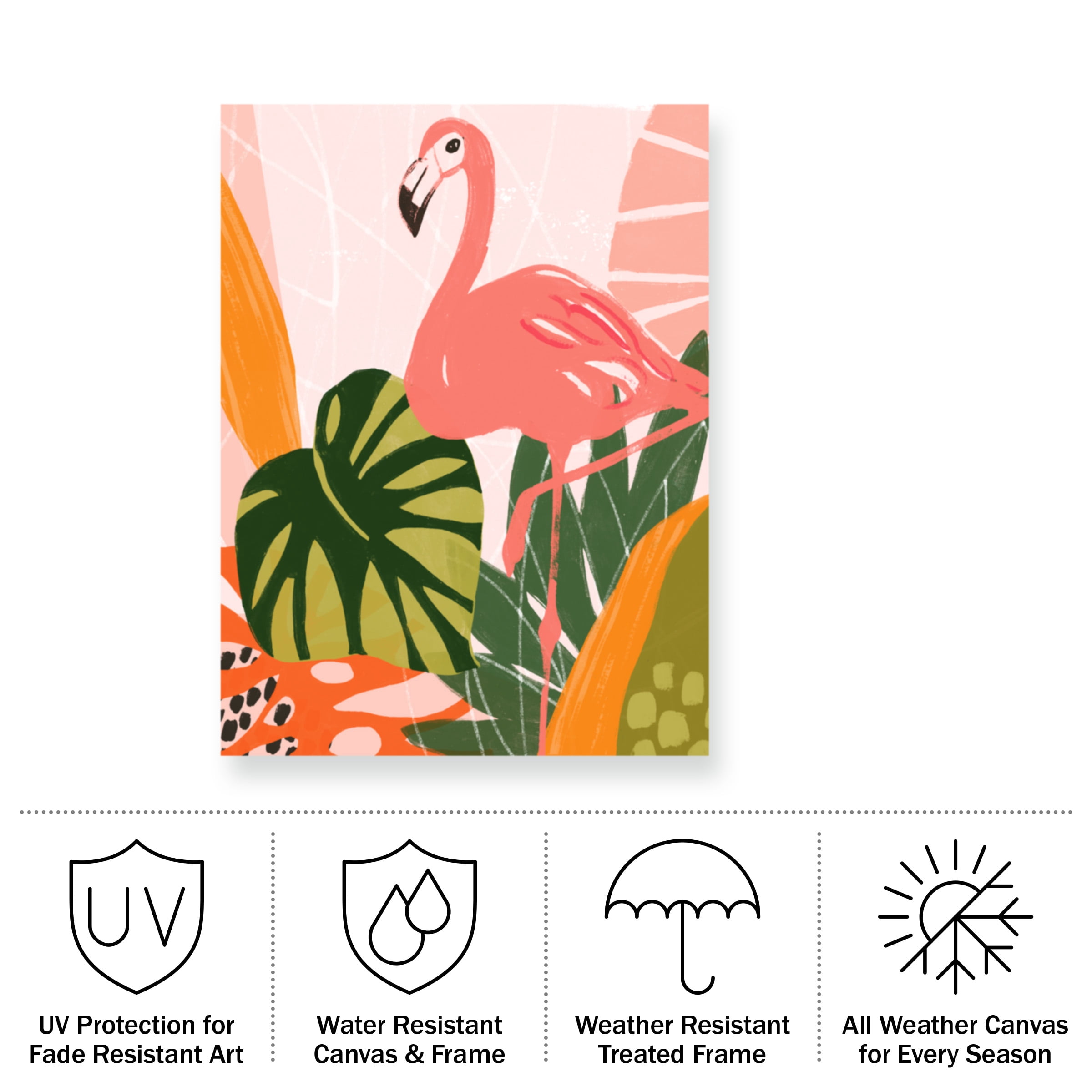 June Erica Vess 'Jungle Flamingo I' Outdoor Canvas