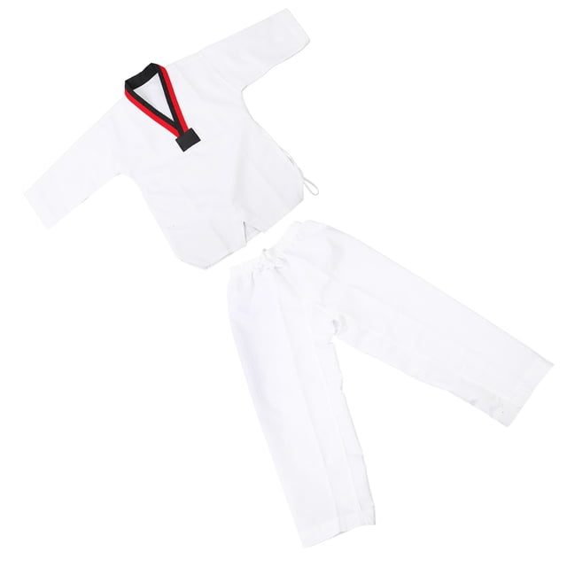Uniforme de Taekwondo Uniforme de Taekwondo Modelo a Rayas Poliéster Algodón con Cinturón Ropa de Entrenamiento de Artes Marciales para la Práctica ANGGREK Otros