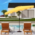 thumbnail image 2 of SAFAVIEH Zimmerman 6.5' X 10' Market Crank Patio Umbrella, Yellow/White, 2 of 6