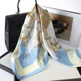 thumbnail image 2 of Bufandas cuadradas de 70 cm para dama, bufanda de seda de lujo para mujer, pañuelo de moda con estampado, cintas de satén para el cabello, pañuelo, chal, novedad 2023, 2 of 4