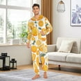 thumbnail image 5 of Orange Series Fruits Adult onesie Pajamas, Crystal Velvet Ultra Soft Warm Jumpsuit for Men and Women, 5 of 7