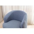 thumbnail image 5 of Teddy Fabric Swivel Accent, Armchair Barrel Chair with Upholstered and Barrel-Curved Arm, Sofa with Black Powder Coating Metal Base, Light Blue, 5 of 7