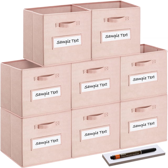 Cubos de almacenamiento artsdi, 33 x 33 x 33 cm, tela rosa (juego de 8)