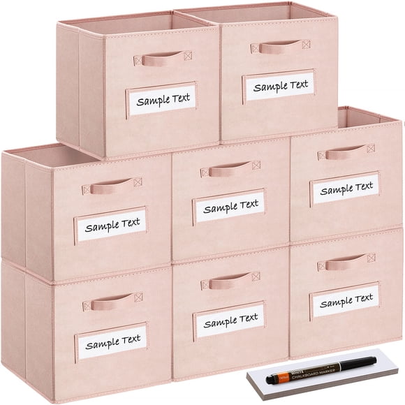 Cubos de almacenamiento artsdi, 33 x 33 x 33 cm, tela rosa (juego de 8)