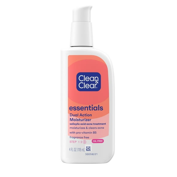 Clean & Clear Essentials Dual Action Acne Facial Moisturizer, 4 fl. oz