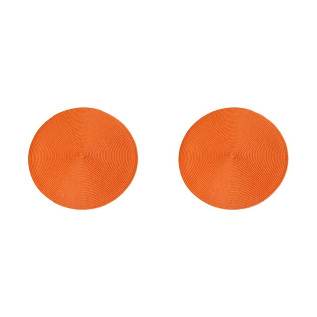 ZheElen Napperons Ronds Robustes et Durables pour Table Polyvalente Légère orange 2ensemble
