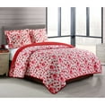 thumbnail image 5 of Harper Lane 3-piece Reversible Red Floral Quilt Set Full/Queen, 5 of 5