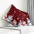 thumbnail image 3 of Red Black Plaid Christmas Pillow Covers 26x26 Inch Decorative Throw Pillow Cover, Xmas Snowman Snowflake Winter Sofa Pillowcases Accent Cushion Case Home Decor Bedroom Living Room, 3 of 6