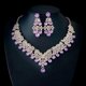 thumbnail image 2 of 1 set of Wedding Necklace Earring Set Shiny Rhinestones Neck Chain Earrings Decor, 2 of 3