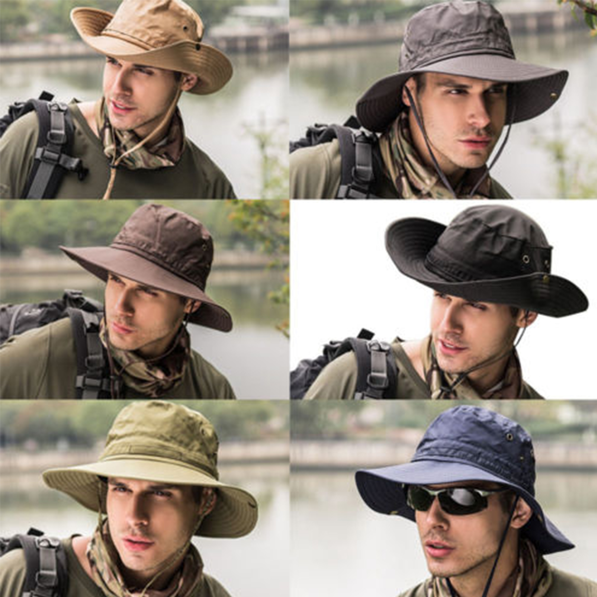 SUNSIOM Men's Military Bucket Hat Boonie Hunting Fishing Climbing Outdoor Wide Cap Brim - image 4 of 6