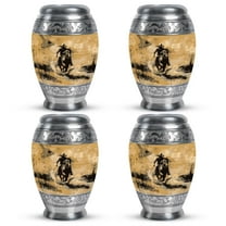 SUBSH Cowboy Urn - Small Urn - Urns for Ashes Adult Female Mom - Ashes Urn Adult - Funeral Cremation Urns for Ashes - (3 inch Pack of 4)