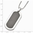 thumbnail image 2 of Primal Steel Titanium 24-inch Polished Black Carbon Fiber Dog Tag Necklace, 2 of 6