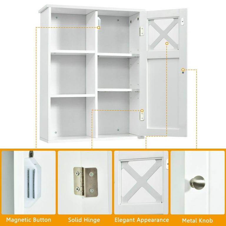 2-Tier Multipurpose Wall-Mounted Cabinet Bathroom Storage