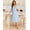 Flower Clusters Blue, variant on Mumu Dresses for Women with Pockets Short Sleeve Night Gown Pleated Lounge Dress Below The Knee Moomoo Dress