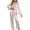 Pink, variant on Uaswgudfs ​Women Pajama Set Silky V-Neck Long Sleeve Loose Straight-Leg Relaxed Fit​