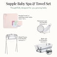 thumbnail image 3 of Evolur Supple Spa Kit With Towel, Includes Supple Baby Spa Set, 5-Piece Washcloth Set And Complementary Garden Hooded Towel in Pink, 3 of 7