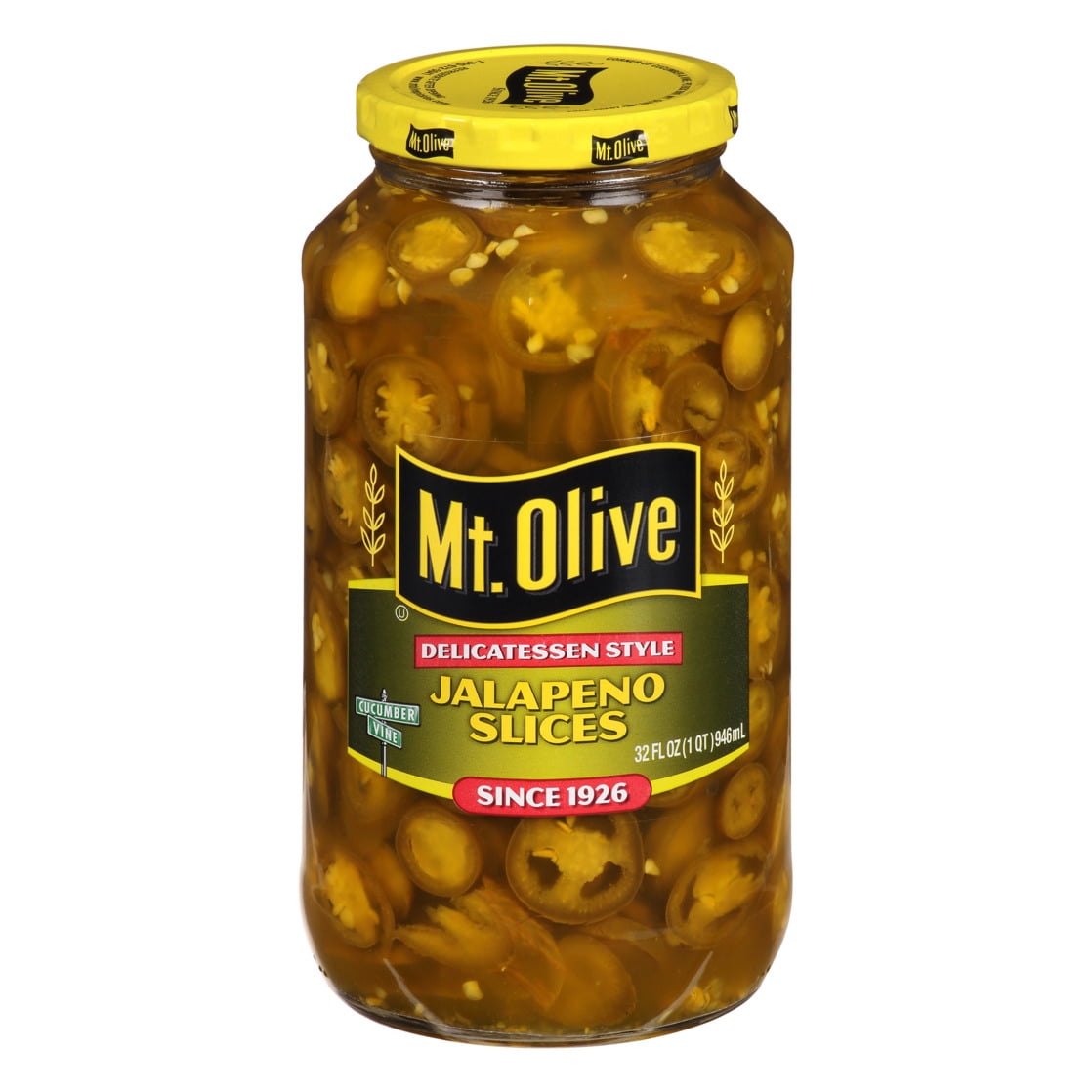 (6 pack) Mt. Olive Deli Style Jalapeno Pepper Slices, 32 fl oz jar