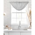 thumbnail image 4 of Waterfall Valances for Windows, Pure Light Grey Kitchen Sheer Valance Curtains, Simple Solid Color Rod Pocket Elegant Swag Valances for Living Room Bedroom, 47.2"x38.5", 2 Panel, 4 of 8