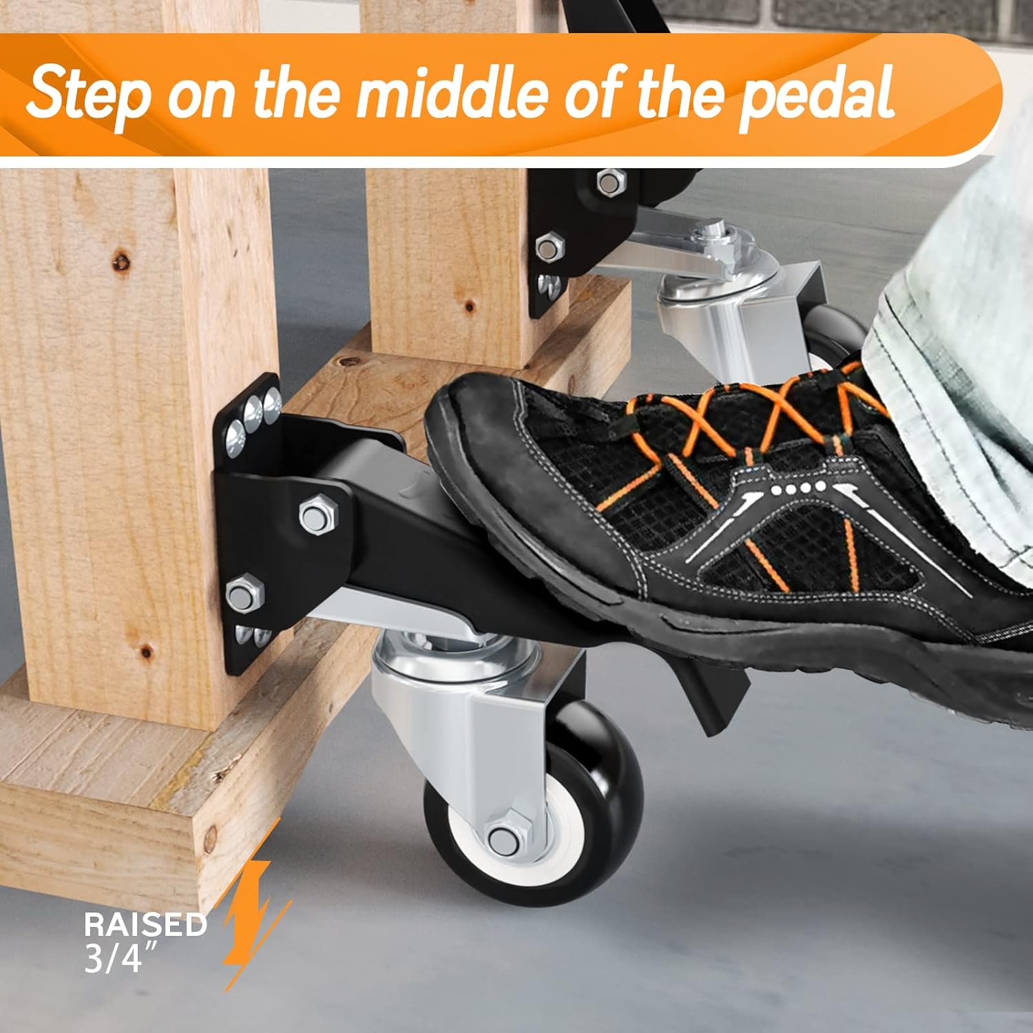 4 Pack Workbench Casters kit 660/720/880/990 Lbs - Retractable Casters Heavy Duty Bench Caster Wheels Designed for Workbenches Machinery & Tables,